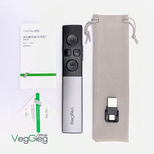 Bút trình chiếu cảm biến laser xanh VegGieg V-LP001 Điều khiển slide đỉnh cao cho thuyết trình